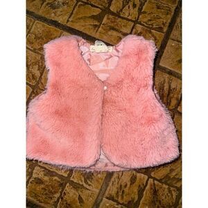 Emma And‎ Elsa Faux Fur Pink Vest 2T